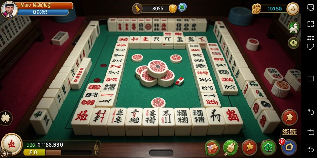 Tampilan gameplay menarik dari game Mahjong 8055 yang penuh tantangan.