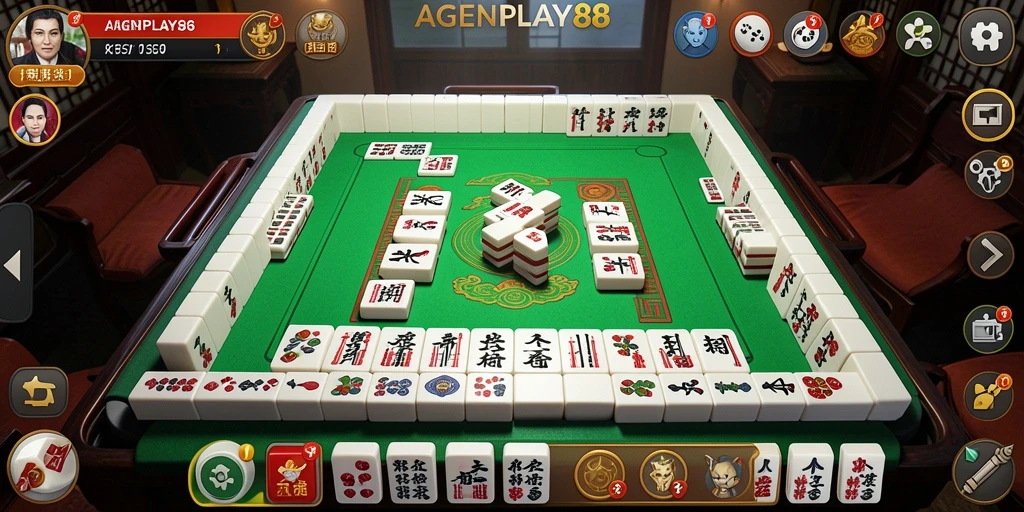 Tampilan gameplay AGENPLAY88 menampilkan kesenangan bermain Mahjong.