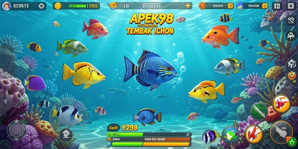 Screenshot APEK88 menampilkan momen seru dalam permainan tembak ikan.