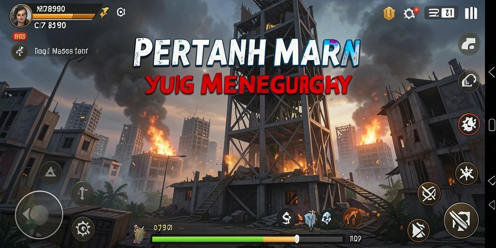 Screenshot C7890 menunjukkan aksi menegangkan dalam permainan Tower Defense.