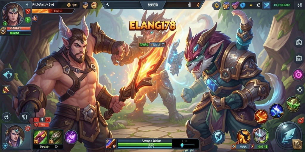 Tampilan seru dari gameplay ELANG178 dalam pertempuran MOBA.