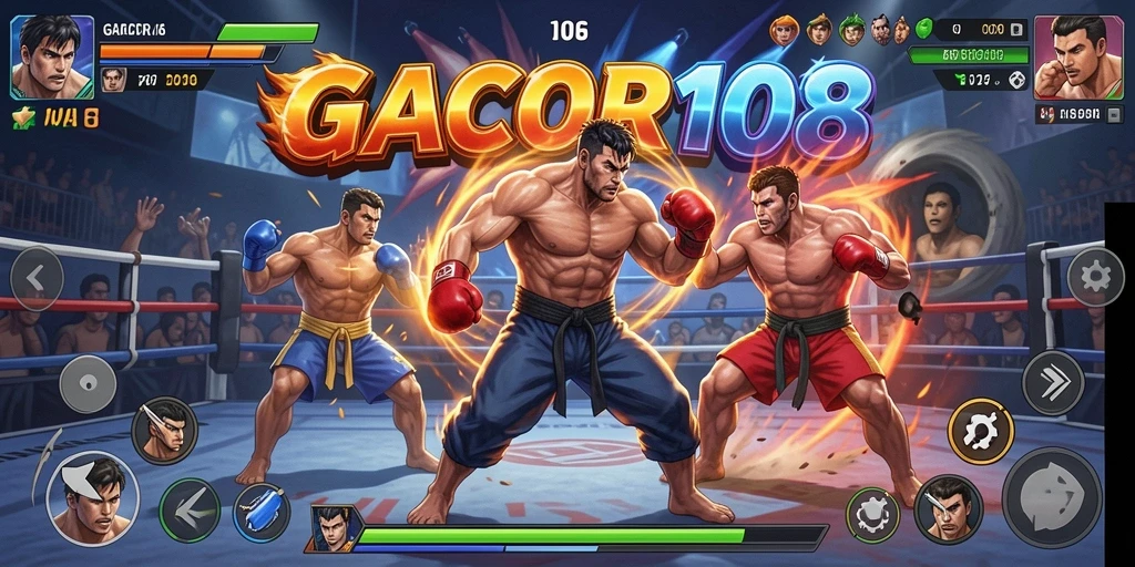 Screenshot gameplay GACOR108 yang menunjukkan aksi pertarungan seru.