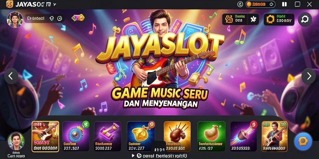 Tampilan gameplay JAYASLOT dengan variasi lagu dan tantangan musik.