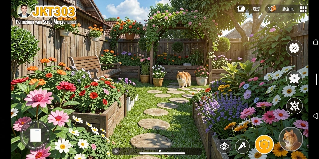 Screenshot gameplay JKT303 menampilkan pertanian yang subur dan berkualitas.