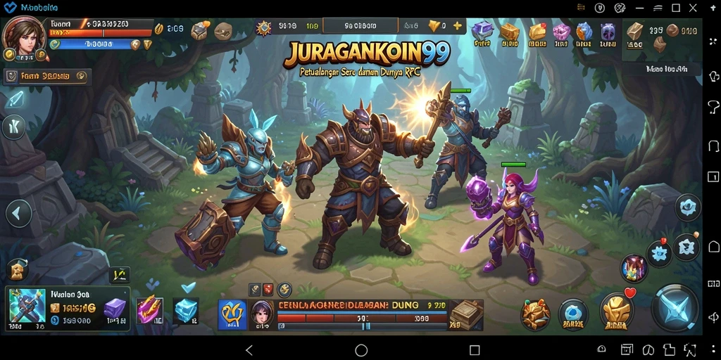 Screenshot JURAGANKOIN99 menampilkan momen epic dalam pertarungan RPG.
