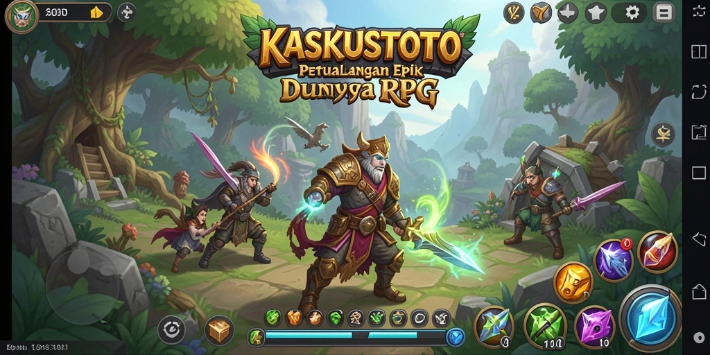 Tangkapan layar menampilkan aksi seru dalam permainan RPG KASKUSTOTO.