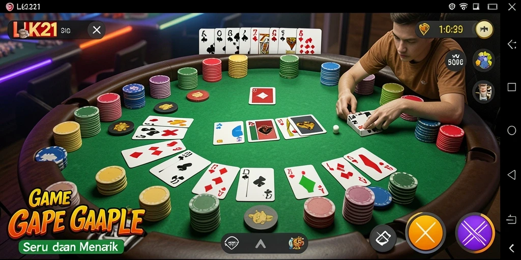 Tampilan gameplay Gaple yang interaktif dan menyenangkan.