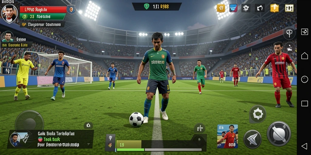 Screenshot LPO88 menampilkan aksi seru dalam pertandingan sepak bola.