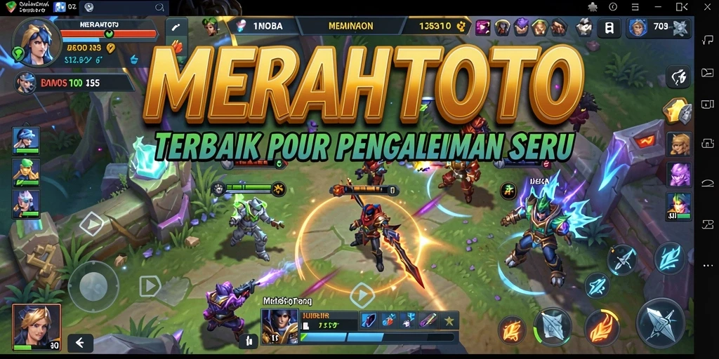 Screenshot MERAHTOTO menampilkan aksi seru dalam permainan MOBA.