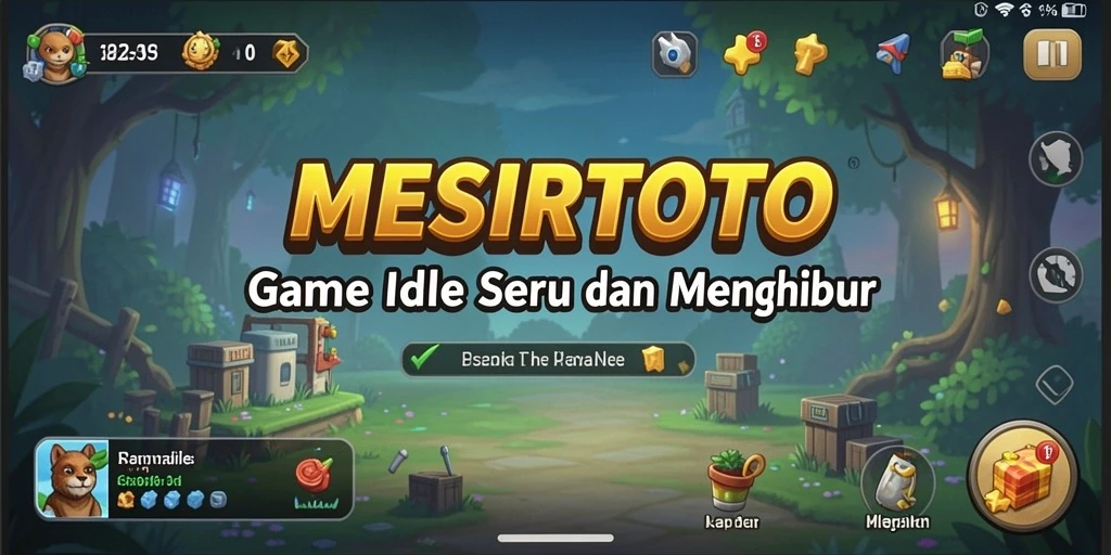 Tampilan gameplay seru dalam MESIRTOTO dengan elemen Idle yang menarik.