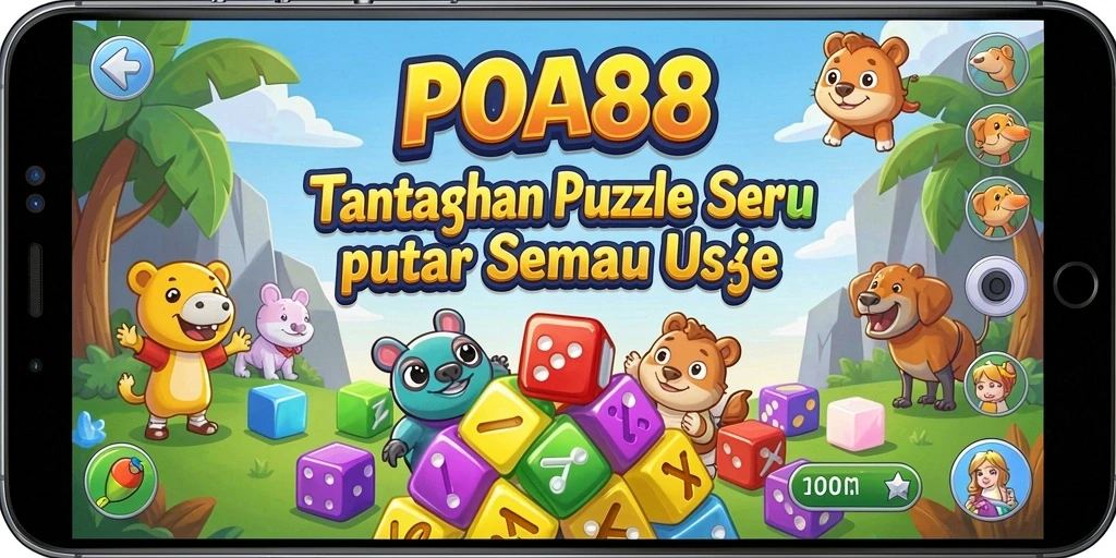 Tampilan gameplay menampilkan teka-teki seru dan antarmuka yang menarik.