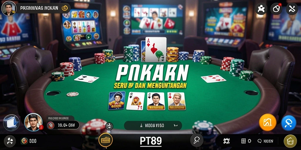 Tampilan gameplay PT89 yang seru dan menarik saat bermain Poker.