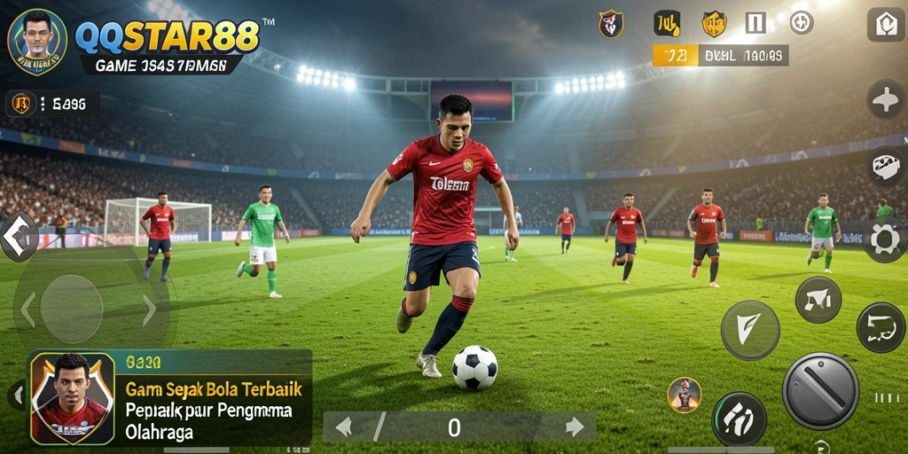 Tampilan utama gameplay QQSTAR88 yang mendebarkan dalam pertandingan sepak bola.