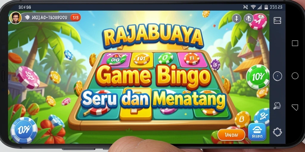 Tampilan gameplay seru RAJABUAYA dengan berbagai tema Bingo.