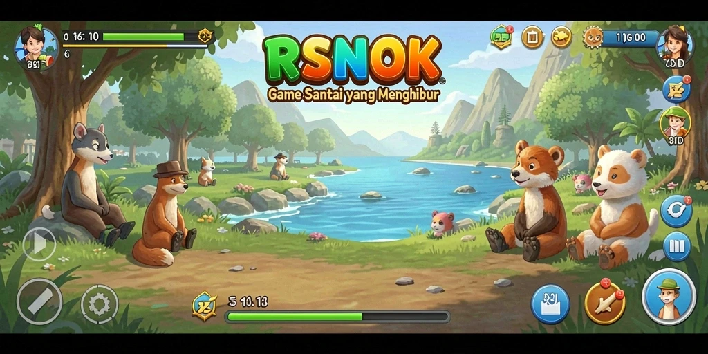 Tampilan gameplay RSNOK yang penuh warna dan menghibur.
