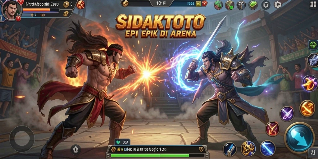 Screenshot menampilkan aksi pertarungan seru dalam SIDAKTOTO.