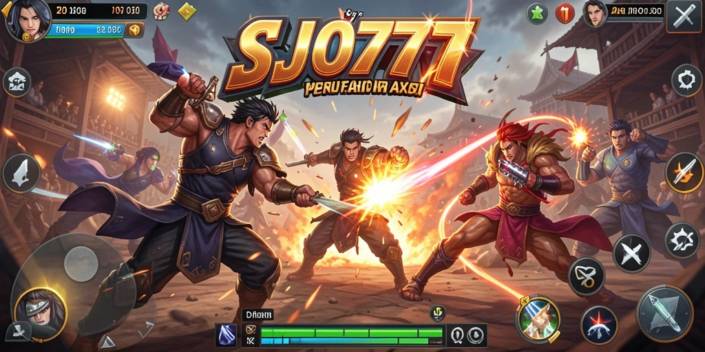 Screenshot SJO777 menampilkan aksi pertarungan yang mendebarkan dan karakter-karakter unik.
