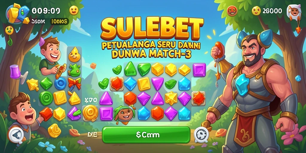 Screenshot gameplay SULEBET dengan kombinasi objek berwarna.