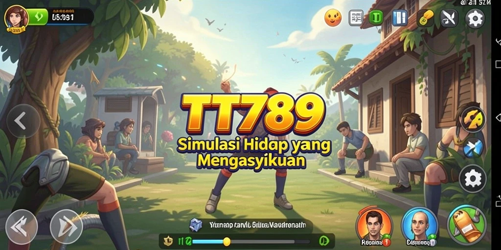 Screenshot gameplay TT789 menampilkan karakter yang sedang menjelajah dunia simulasi.