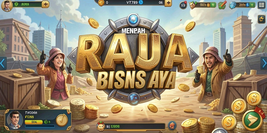 Tangkapan layar utama VT789 menampilkan gameplay seru dalam mengelola bisnis Tycoon.