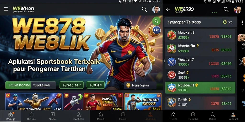Screenshot gameplay WE878 yang menunjukkan taruhan langsung di acara olahraga.