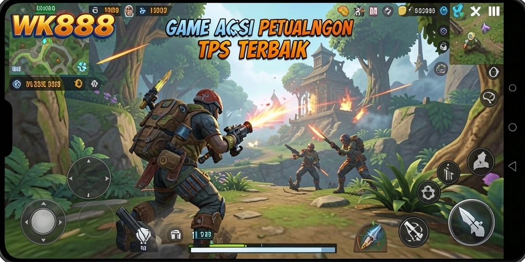 Tampilan gameplay menegangkan dari game TPS WK888.